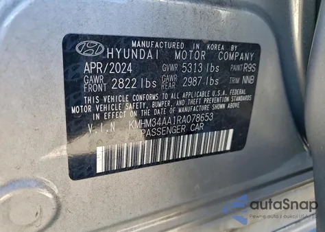 2024 Hyundai Ioniq 6 Sel z USA, uszkodzony, nr VIN KMHM34AA1RA078653